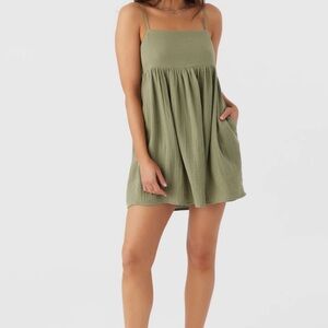 O'Neill Olive Green Strappy Mini Dress